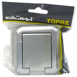 gniazdo-pojedyncze-z-uziemieniem-duwi-topaz-pt-16-tbh-ip44-srebrne