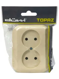 gniazdo-podwojne-z-uziemieniem-duwi-topaz-pt-5-tb-bezowe