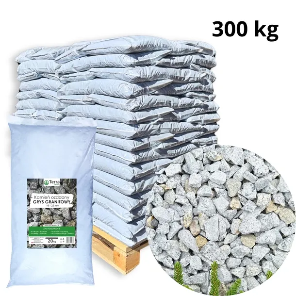 300 KG GRYS GRANITOWY 16-22 (15x20kg PALETA) DALMATYŃCZYK KAMIEŃ