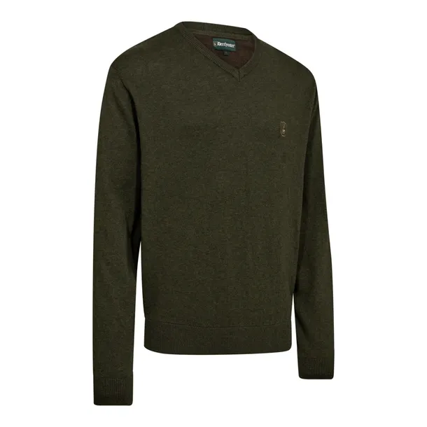 Sweter myśliwski męski Deerhunter V-neck Harrington Forest Ember Melange 3X