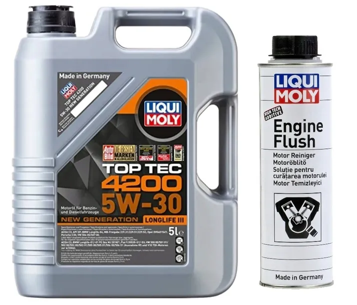 Liqui Moly Top Tec 4200 5L 5W-30 Longlife III + Płukanka 2640 Engine Flush
