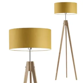 lampa-stojaca-podlogowa-musztardowa-drewniana-abazur-led-e27-trojnog-modna
