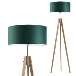 lampa-stojaca-podlogowa-zielen-drewniana-abazur-led-e27-trojnog-nowoczesna