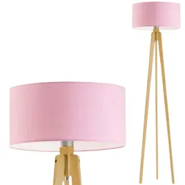 lampa-stojaca-podlogowa-drewniana-abazur-led-e27-do-salonu