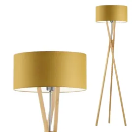 lampa-stojaca-podlogowa-drewniana-musztardowa-trojnog-abazur-led-e27-modna