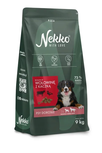 Nekko Wołowina z Kaczką 9kg dla średnich i dużych ras