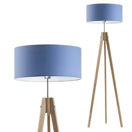 lampa-stojaca-podlogowa-niebieska-drewniana-abazur-led-e27-trojnog-modna
