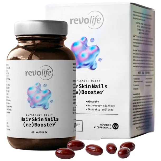 REVOLIFE skóra włosy paznokcie palma sabałowa cynk biotyna selen 60 kaps.