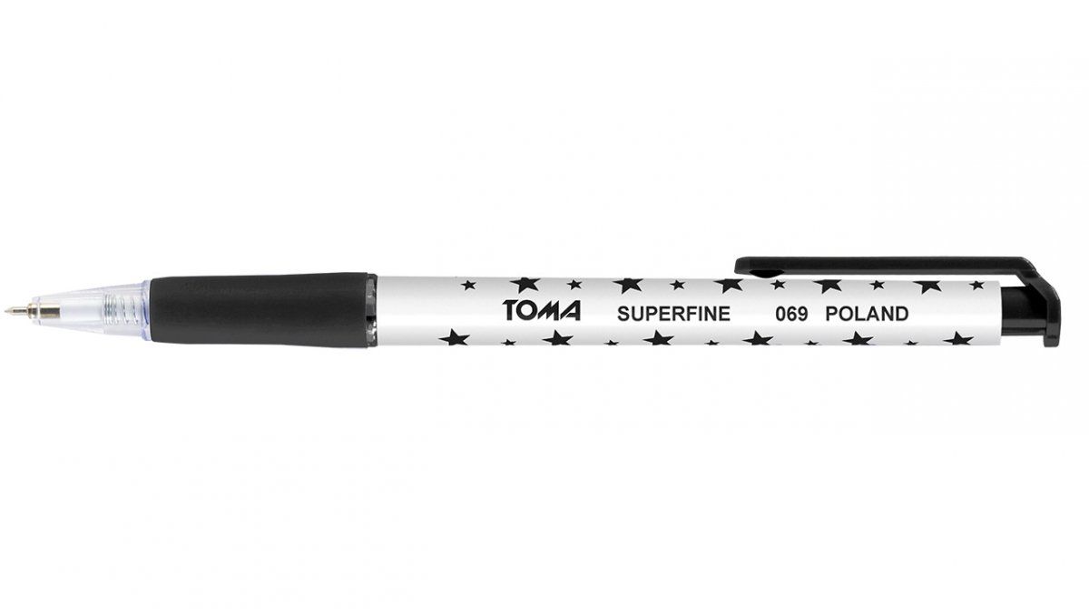 Długopis automatyczny w gwiazdki TOMA, czarny (TO-069)