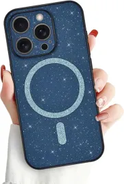 newseego-etui-iphone-15-pro-magsafe-brokatowe-silikonowe-niebieskie