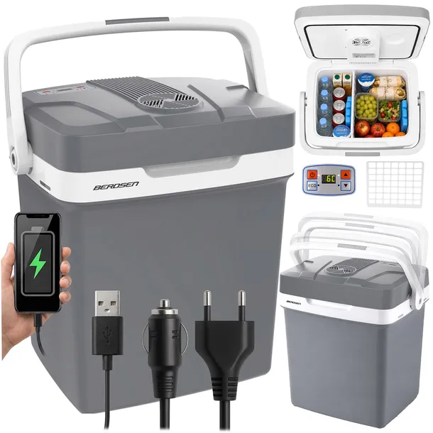 LODÓWKA TURYSTYCZNA SAMOCHODOWA 12V i 230V USB 26L