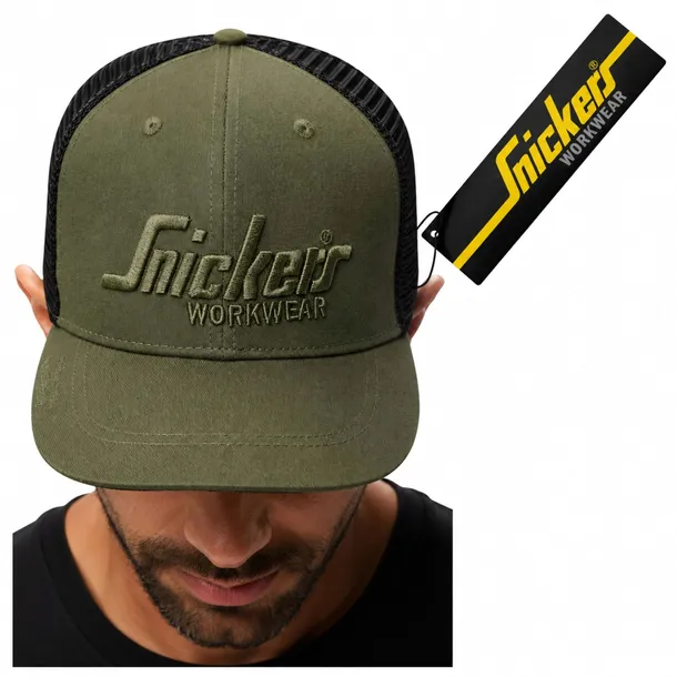 Czapka Z Daszkiem Męska Trucker Snickers 9001 Bejsbolówka Logo Regulowana K