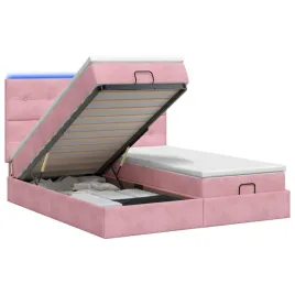 lozko-z-pojemnikiem-i-materacem-led-rozowy-200-x-200-cm-welur