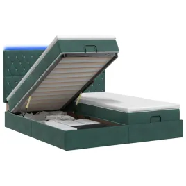 lozko-z-pojemnikiem-i-materacem-led-ciemnozielony-200-x-200-cm