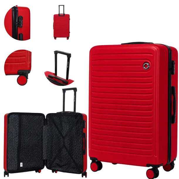 Walizka Wings Abs Duża Coot 4 Koła 28" 97L Red