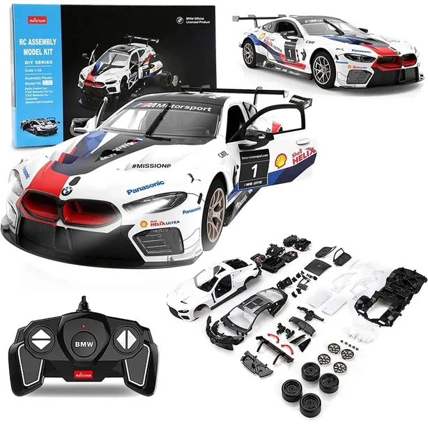 SAMOCHÓD ZDALNIE STEROWANY BMW M8 GTE RASTAR do składania DIY AUTO RC PILOT
