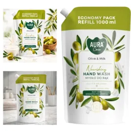 aura-care-mydlo-do-rak-uzupelniajace-oliwka-i-mleko-1000-ml