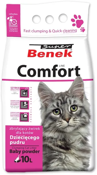 Super Benek Comfort Pudrowy żwirek bentonitowy 10L