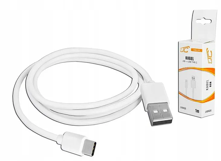 kabel-usb-typu-c-100cm-plaski-bialy