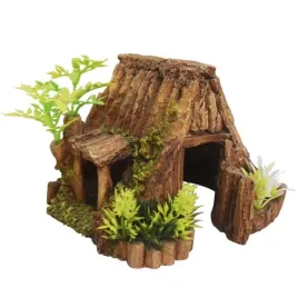 ozdoba-akwariowa-drewniana-jaskinia-domek-z-roslinami-14-cm-nobby