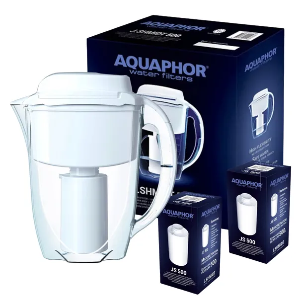 Dzbanek filtrujący Aquaphor J.SHMIDT 500 2,8 l + 2 wkłady, biały