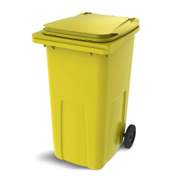 Pojemnik, kubeł, kontener plastik 240l na śmieci odpady żółty kosz