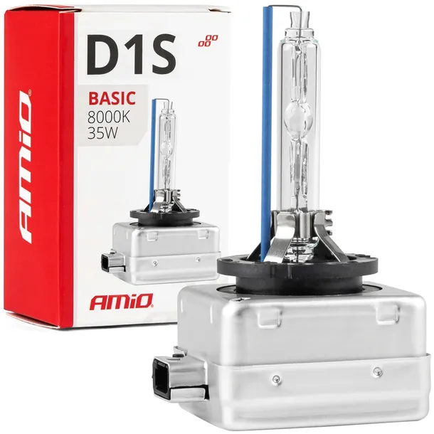 2x Żarówka D1S żarnik xenon 35W 8000K AMiO BASIC ZESTAW + BRELOK LATARKA
