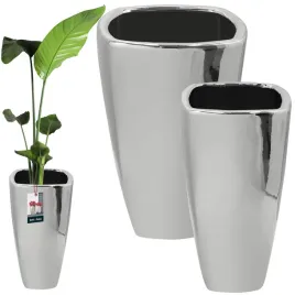 zestaw-doniczka-donica-ceramiczna-srebrna-na-kwiaty-rosliny-z-odplywem-2szt