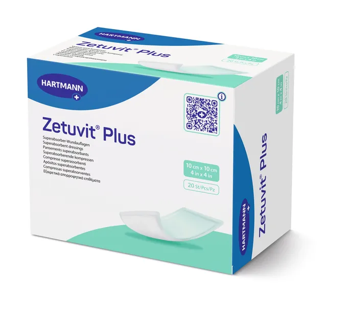 Super chłonny opatrunek Zetuvit Plus 10x10cm, opakowanie 20 sztuk