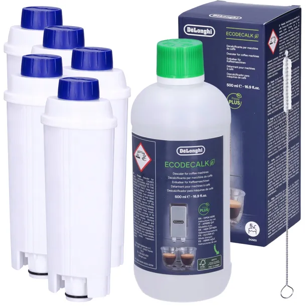 5x FILTR do DELONGHI DINAMICA i ODKAMIENIACZ 1000ml Zestaw Do Pielęgnacji