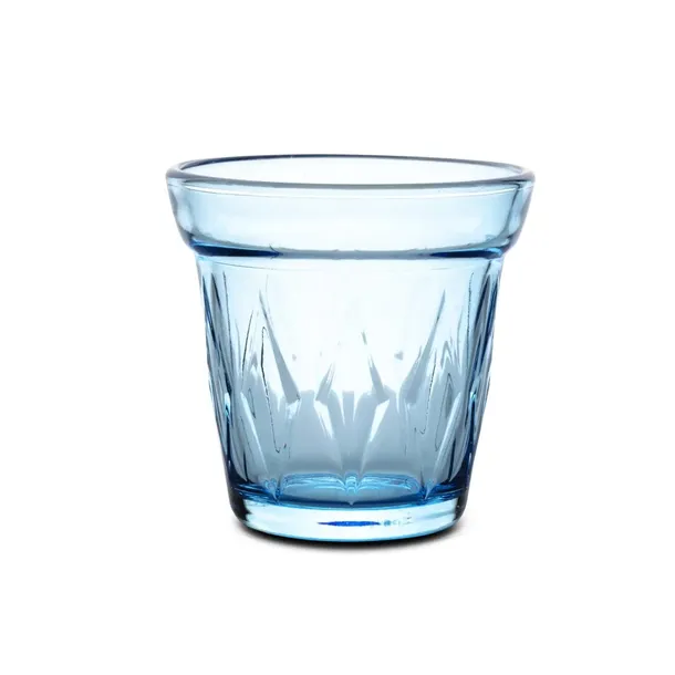 Pojemnik szklany zdobiony szkło do zalewu świec szklanka 200ml Light Blue
