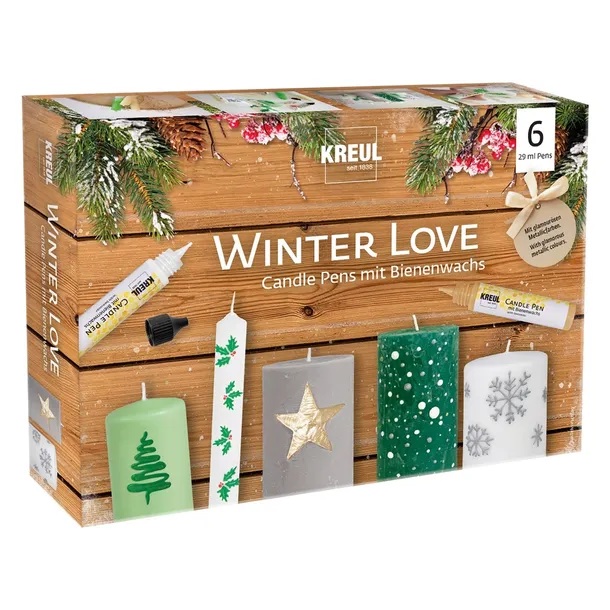 Zestaw świąteczny pisaków farb do malowania świec candle 6x29ml WINTER LOVE