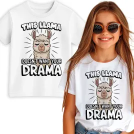 koszulka-t-shirt-bialy-dzieciecy-bawlena-zabawne-smieszne-lama-drama-116