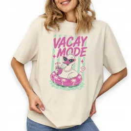 koszulka-t-shirt-damska-migdalowy-bawelna-modna-oversize-vacay-mode-duck-m