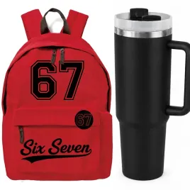 zestaw-szkolny-six-seven-67-pleacak-z-przypinka-kubek-termiczny-12l-red