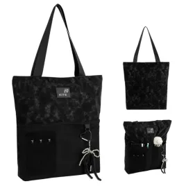 torba-shopper-na-zamek-szkolna-spacer-dla-dziewczyn-czarna-z-brelokiem-kite
