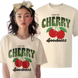 koszulka-migdalowa-damska-stylowa-bawelna-owoce-cherry-goodness-oversize