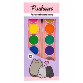 pusheen-farby-akwarelowe-12kol-pedzelek
