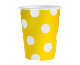 kubki-kubeczki-jednorazowe-papierowe-zolte-w-kropki-270ml-6szt
