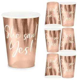 kubki-kubeczki-papierowe-she-said-yes-rozowe-zloto-6szt-220ml