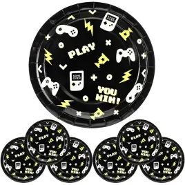talerzyki-papierowe-okragle-gamer-czarne-23cm-6szt