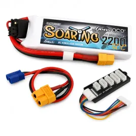 gens-ace-soaring-2200mah-3s-30c-lipo-xt60-zestaw-rc-z-adapterem-ec2
