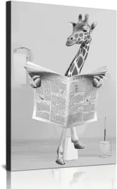 plotno-obraz-scienny-zyrafa-czarno-bialy-plakat-dekoracyjny-60x90-cm