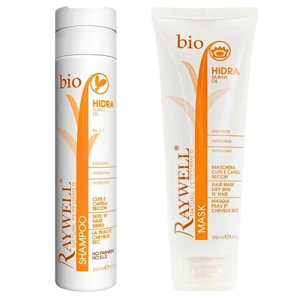 RAYWELL BIO HIDRA Szampon Maska NAWILŻAJĄCA do włosów ZNISZCZONYCH 2x250ml