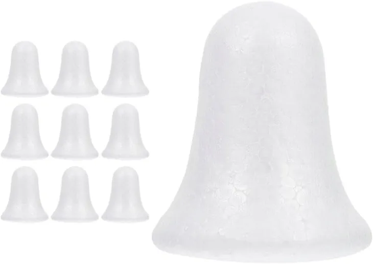 Zestaw 10 Sztuk Białych Dzwonków Styropianowych do Dekoracji DIY