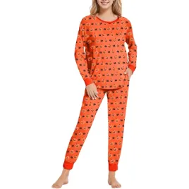 damska-pizama-dwuczesciowa-komplet-wygodna-halloween-dynia-pomaranczowa-m