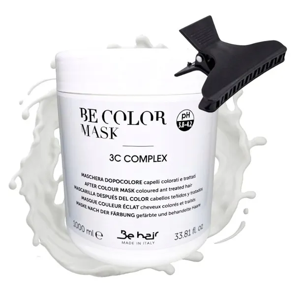 BE HAIR BE COLOR Maska do włosów FARBOWANYCH z Keratyną Be 1L + KLIPS
