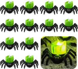 zestaw-12-swieczek-led-w-ksztalcie-pajaka-na-halloween-zielone