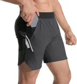 spodenki-sportowe-meskie-fitness-z-dwiema-kieszeniami-ciemnoszare-xxl
