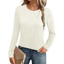 damski-sweter-okragly-dekolt-falowany-modny-jesienny-elegancki-bialy-xl